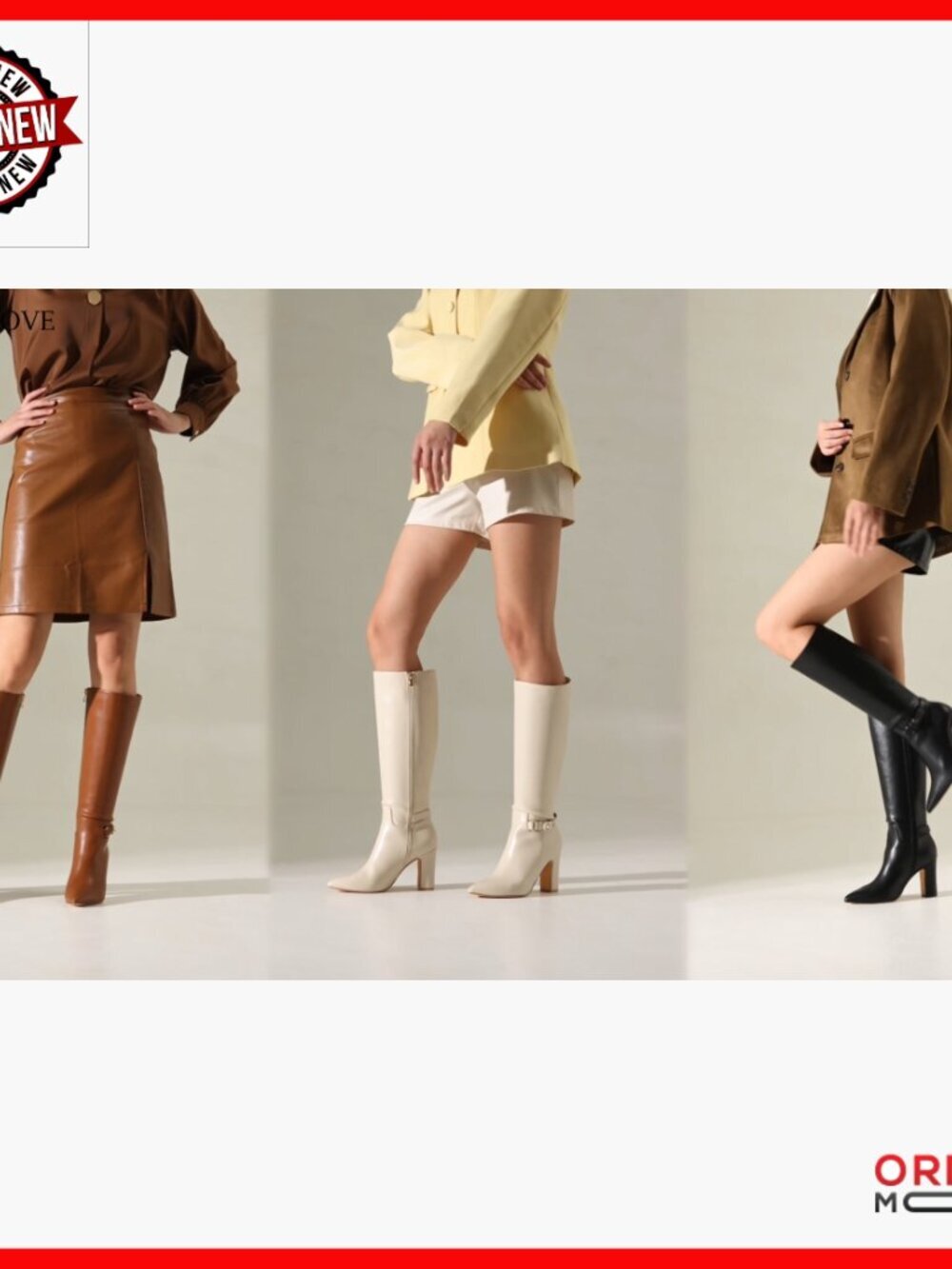 Knee High Boots with 3.5 Inch Block Heel, Side Zipper, Pointed Toe - Picture 7 of 7